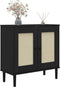 vidaXL - Dressoir - SENJA - 80x35x80 - cm - rattan - look - massief - grenenhout - zwart
