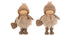 J-Line figuur Meisje Winter Hart - polyresin - beige - small - 2 stuks