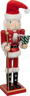 Notenkraker kerstman - met staf - Kerstversiering - Decoratie - Interieur - Kerstmis - H38 cm