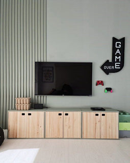 Astigarraga Dinamic Wandkast - Dichte kast - 2 verstelbare planken - Bruin - 71x53cm