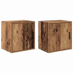 vidaXL - Garage - wandkasten - 2 - st - bewerkt - hout - oud - hout