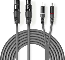 Nedis COTH15230GY30 - XLR-naar-RCA audiokabel 300cm - Grijs