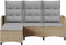 vidaXL - Verstelbare - tuinbank - met - kussens - L-vormig - beige - poly - rattan