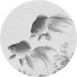 WallArt Behangcirkel Two Goldfish 142,5 cm