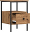 vidaXL - Nachtkastjes - 2 - st - 34x36x50cm - bewerkt - hout - artisanaal - eikenkleur