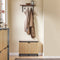 SoBuy FSR201-N - Schoenenbank - Inklapbaar design - Zwart en licht hout 60x24x50 cm