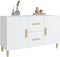 vidaXL - Dressoir - 100x36x60 - cm - bewerkt - hout - hoogglans - wit