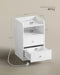 Woltu Nachtkastje met LED-verlichting en Stopcontact Wit 40 x 35 x 64 cm