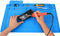 Velleman Silicone soldeermat - Hittebestendig tot 500 °C - 10 opbergvakken - 450 x 300 mm - Blauw