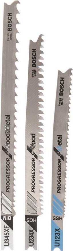 Bosch 2 607 010 516 - Decoupeerzaagbladenset - 3-delig - Voor hout kunststof en metaal (3 stuks)