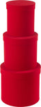 J-Line doos Rond - fluweel/papier - rood - 3 stuks