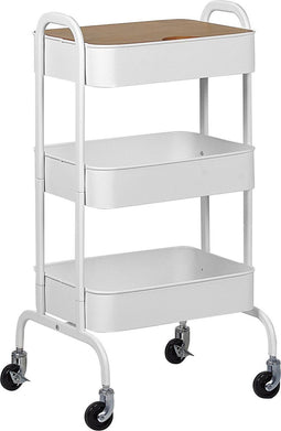 Beliani LUCCA - Keukentrolley - Wit - Metaal