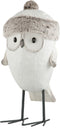 J-Line kerstfiguur Uil Muts Winter - polyresin - wit/grijs - large
