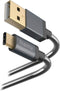 Hama Prime Line Metal USB-A naar USB-C kabel - Oplaadkabel geschikt voor Samsung / Android - Power Delivery - 3A USB2.0 - 480Mbps - 150cm - Antraciet