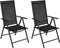 vidaXL - Tuinstoelen - inklapbaar - 2 - st - aluminium - en - textileen - zwart