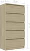 vidaXL - Ladekast - 60x35x121 - cm - bewerkt - hout - sonoma - eikenkleurig