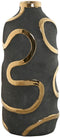 Vaas Home ESPRIT Grijs Gouden Keramiek Abstract Modern 19 x 19 x 45 cm