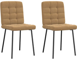 vidaXL - Eetkamerstoelen - 2 - st - fluweel - bruin