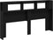 vidaXL - Opberghoofdbord - met - LED-verlichting - Zwart - Eiken - 180x18,5x103,5 - cm