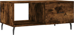 vidaXL - Salontafel - 90x50x40 - cm - bewerkt - hout - gerookt - eikenkleurig