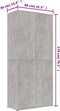 vidaXL - Schoenenkast - 80x39x178 - cm - bewerkt - hout - betongrijs