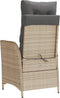 vidaXL - Tuinstoelen - 2 - st - verstelbaar - voetensteun - poly - rattan - beige - mix