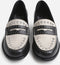 BRONX Frizo - Dames Loafers - Zilver embellishments - Zwart/White