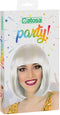 Atosa Verkleedpruik voor dames half lang haar - Wit - Bob lijn - Carnaval/party