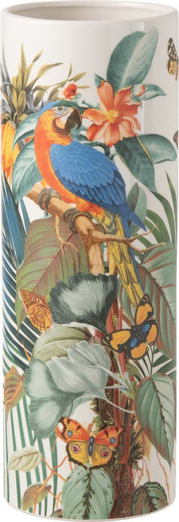 J-Line vaas Vlinders - porselein - mix - large - 40.5 cm hoog