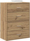 vidaXL - Kasten - met - 2 - lades - 2st - 60x31x40cm - bewerkt - hout - artisanaal - eiken