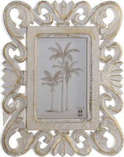 Fotolijsten DKD Home Decor Wit Hout Kristal Hout MDF 21 x 2,5 x 27 cm