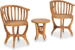 vidaXL - 3-delige - Bistroset - massief - teakhout