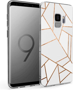 iMoshion Hoesje Geschikt voor Samsung Galaxy S9 Hoesje Siliconen - iMoshion Design hoesje - Wit / Meerkleurig / Goud / White Graphic