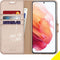 Accezz Hoesje Geschikt voor Samsung Galaxy S21 Hoesje Met Pasjeshouder - Accezz Wallet Softcase Bookcase - goud