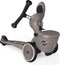 Scoot and Ride Highwaykick 1 - 2in1 Kickboard met Zitting - Verstelbare Hoogte - Bruin