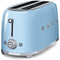 Smeg TSF02PBEU - Broodrooster - 1500W 2 sleuven 6 bruining-niveaus - Pastelblauw