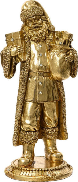 Kerstman polyresin l12b12h29 cm goud kerst
