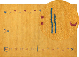 AKALAN - Modern vloerkleed - Geel - 140 x 200 cm - Wol