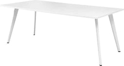 Vergadertafel Victory 4-poots recht 200x100 frame Zwart (RAL9005) blad Ahorn