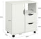 SoBuy FBT105-W - Bijzettafel - 1 open vak 2 lades 1 deur - Wit