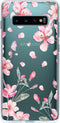 Hoesje Geschikt voor Samsung Galaxy S10 Plus Hoesje Siliconen - Design Backcover siliconen - Meerkleurig / Blossom Watercolor Pink