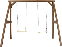 AXI Dubbele Houten Schommel in Bruin - FSC hout - Vrijstaande schommelset met 2 houten schommelzitjes - Schommelset voor kinderen - 10 jaar Garantie!