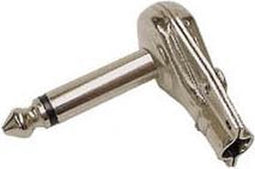 HAAKSE MANNELIJKE 6.35mm MONO JACK- VERNIKKELD (CA025)