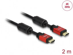 Delock High Speed HDMI - HDMI A male > HDMI A male - 2 m - Zwart