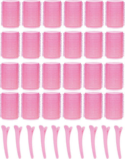 Haarkrulspelden 24 stuks - Incl. 40 haarklemmen - Krulspelden - Heatless Curls - Kleefrollers - Haarrollers - Rollers Hair curler - Krullen zonder hitte - Haar krullers zonder hitte - Haarrollers groot - Haar rollers zelfklevend