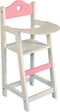 Engelhart - Poppen kinderstoeltje - Hout - Wit met roze - Met hartje