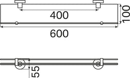 Haceka Kosmos Planchet 60x11,9x5,5 cm Wit