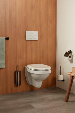Haceka Kosmos Toiletrolhouder - met klep - grafiet gunmetal