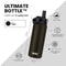VANN® Ultimate Bottle - RVS Waterfles 500 ML met rietje - 24 uur koud 12 uur warm - Zwart