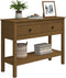 vidaXL - Wandtafel - 100x35x75 - cm - massief - grenenhout - honingbruin